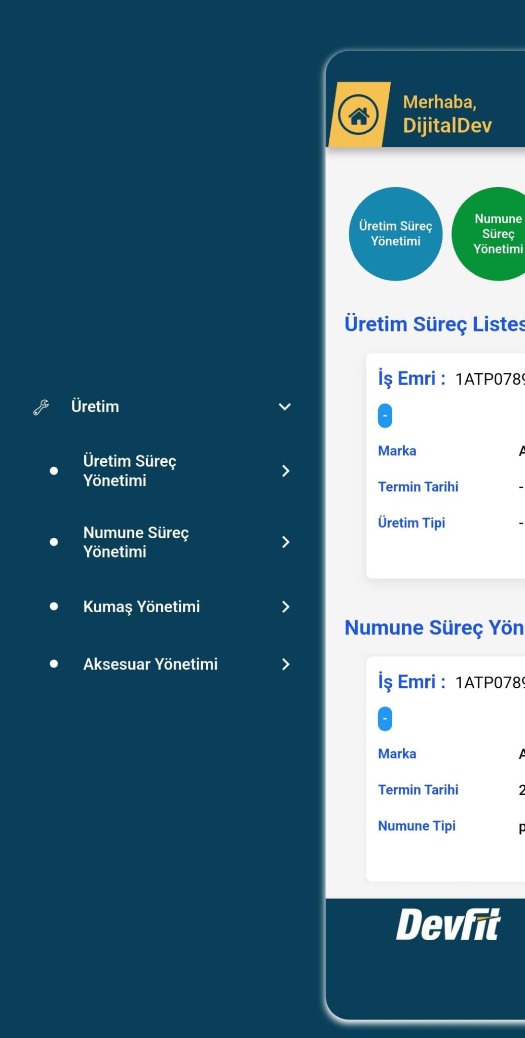 Üretim Yönetimi Mobil